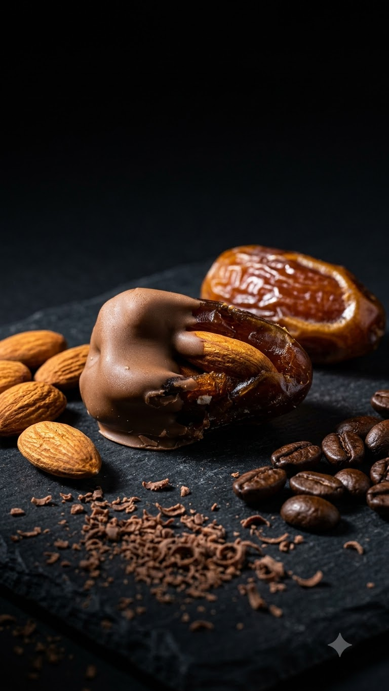 Chocolate-Dipped Almond Date